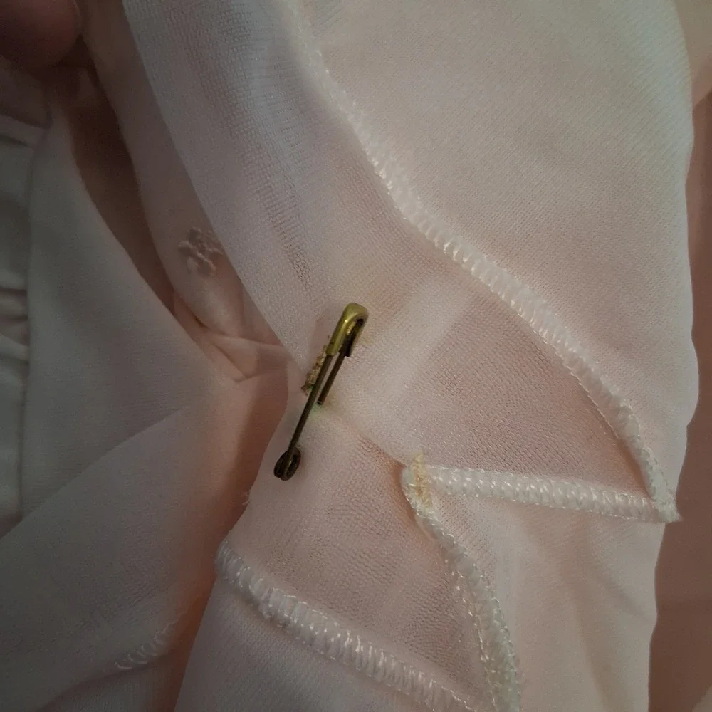 Vintage Silk‎ Peignoir Negligee Pink Nightgown VGVC STUNNING